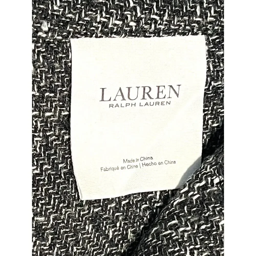 2 Ralph Lauren BARRINGTON Window Panels Curtains 54x84” Black White Grey PAIR